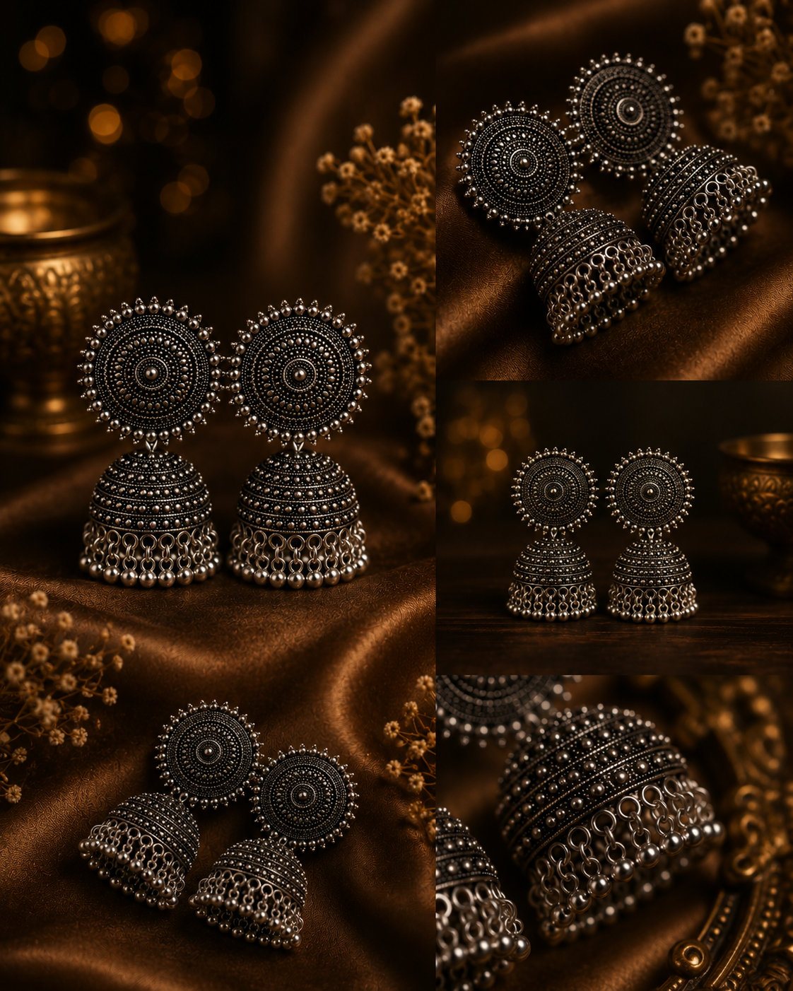 The Chandrakala Noir Jhumkas