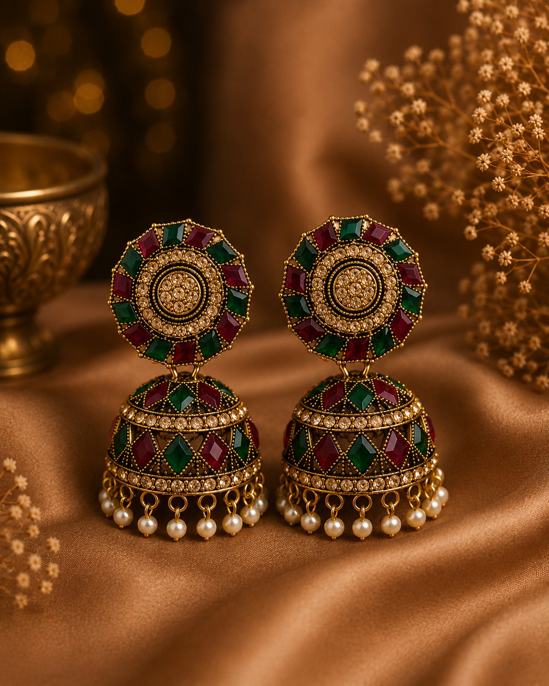The Imperial Panna Jhumkas